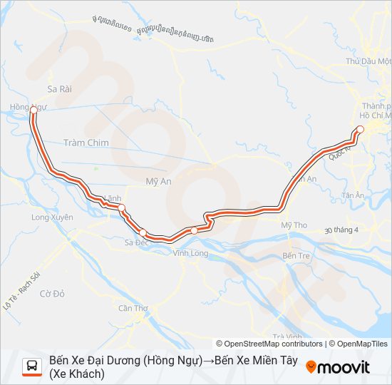 Bản đồ Tuyến XE KHÁCH (PHƯƠNG TRANG) xe buýt