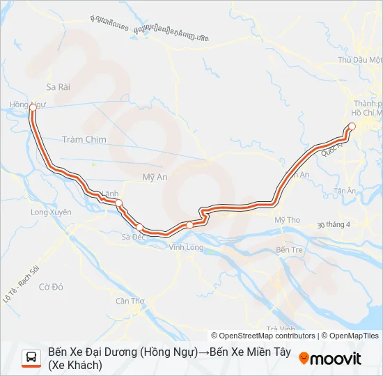 Bản đồ Tuyến XE KHÁCH (PHƯƠNG TRANG) xe buýt