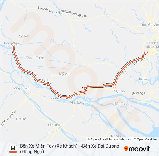 Bản đồ Tuyến XE KHÁCH (PHƯƠNG TRANG) xe buýt