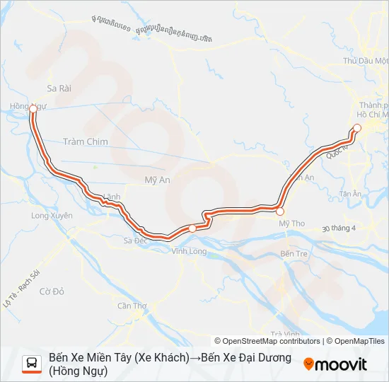 Bản đồ Tuyến XE KHÁCH (PHƯƠNG TRANG) xe buýt