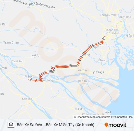 Bản đồ Tuyến XE KHÁCH (PHƯƠNG TRANG) xe buýt