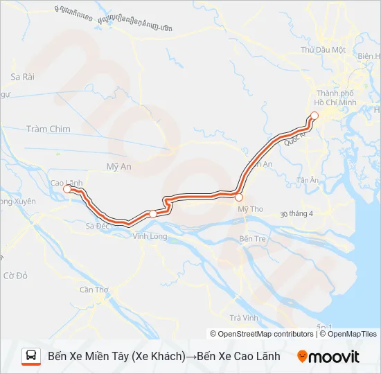 Bản đồ Tuyến XE KHÁCH (PHƯƠNG TRANG) xe buýt