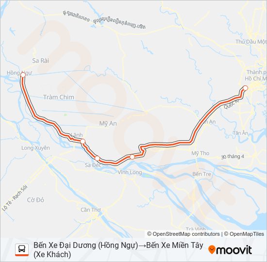 Bản đồ Tuyến XE KHÁCH (PHƯƠNG TRANG) xe buýt