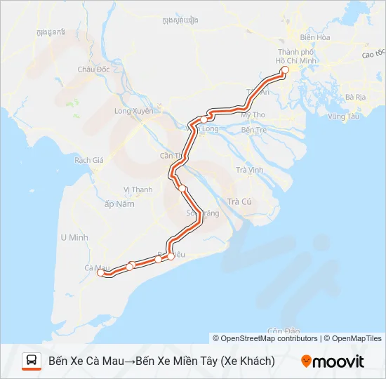 XE KHÁCH (PHƯƠNG TRANG) Bus Line Map