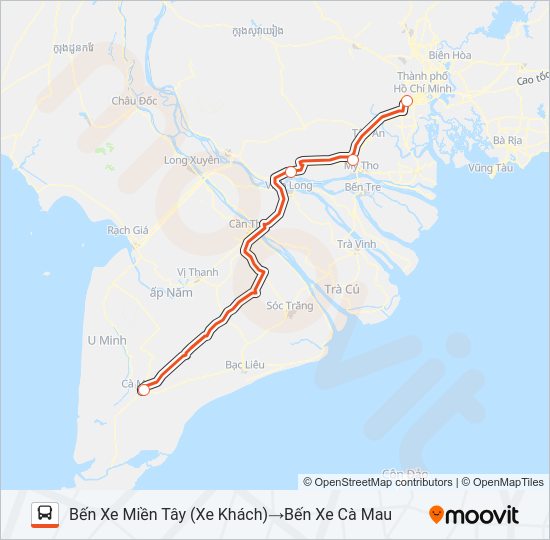 Bản đồ Tuyến XE KHÁCH (PHƯƠNG TRANG) xe buýt