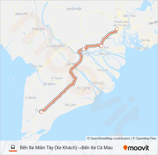 Bản đồ Tuyến XE KHÁCH (PHƯƠNG TRANG) xe buýt