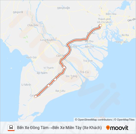 XE KHÁCH (PHƯƠNG TRANG) bus Line Map