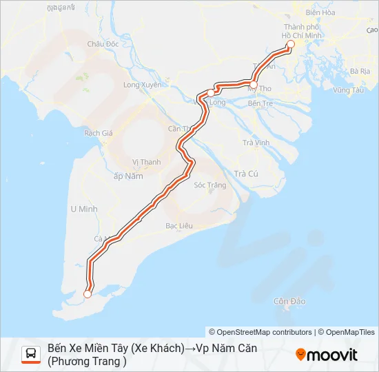 XE KHÁCH (PHƯƠNG TRANG) Bus Line Map