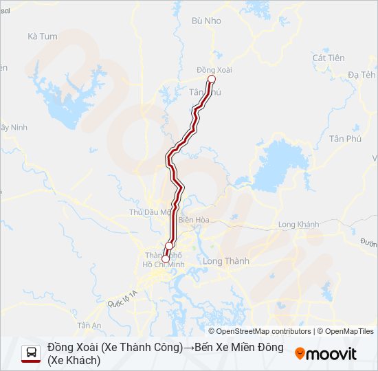 Bản đồ Tuyến XE KHÁCH (THÀNH CÔNG) xe buýt