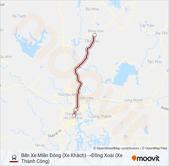 Bản đồ Tuyến XE KHÁCH (THÀNH CÔNG) xe buýt