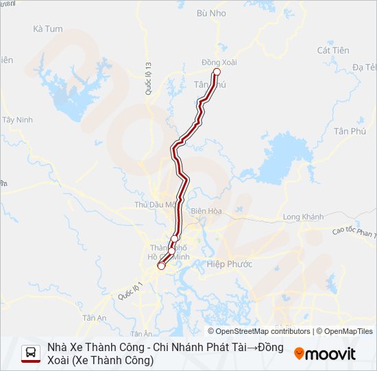 Bản đồ Tuyến XE KHÁCH (THÀNH CÔNG) xe buýt