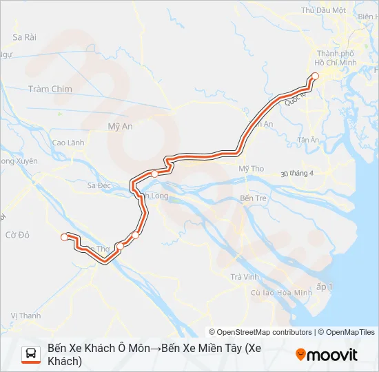 Bản đồ Tuyến XE KHÁCH (PHƯƠNG TRANG) xe buýt