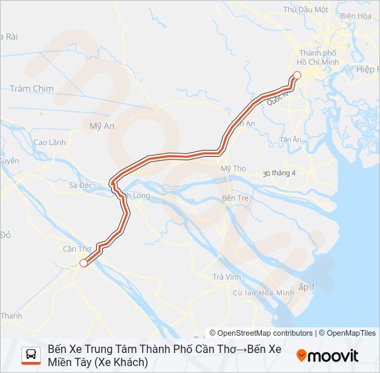 Bản đồ Tuyến XE KHÁCH (PHƯƠNG TRANG) xe buýt