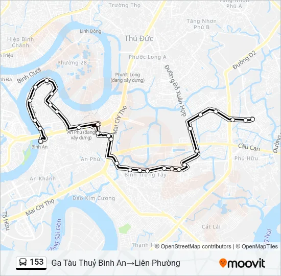 153 Bus Line Map