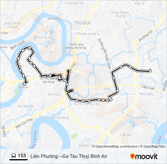 153 Route: Schedules, Stops & Maps - Liên Phường‎→Ga Tàu Thuỷ Bình An ...