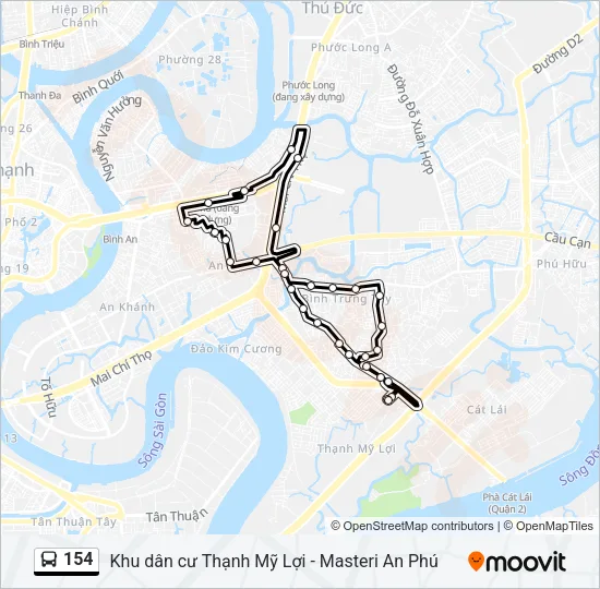 154 Bus Line Map