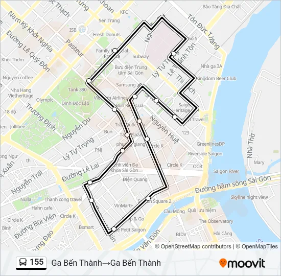 155 Bus Line Map