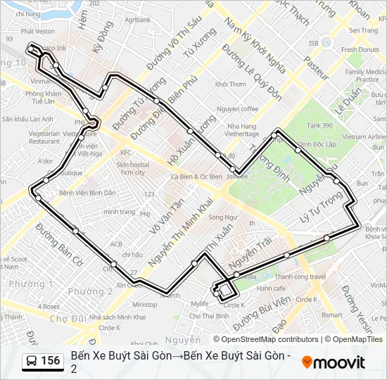 156 Bus Line Map