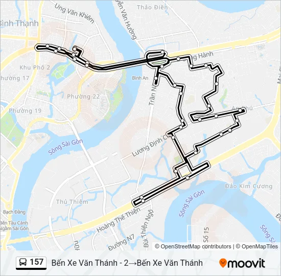 Bản đồ Tuyến 157 xe buýt