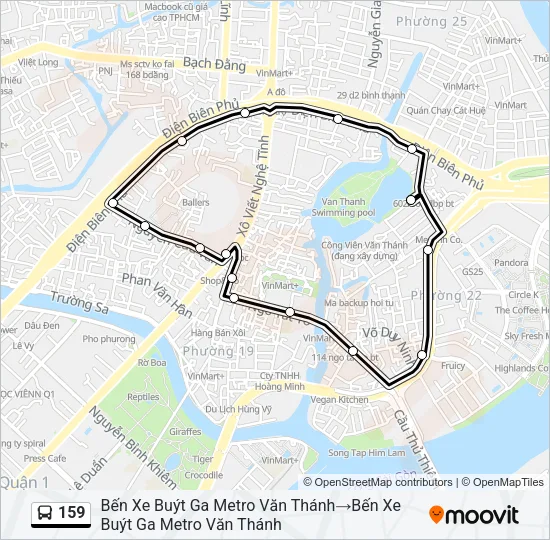 Bản đồ Tuyến 159 xe buýt