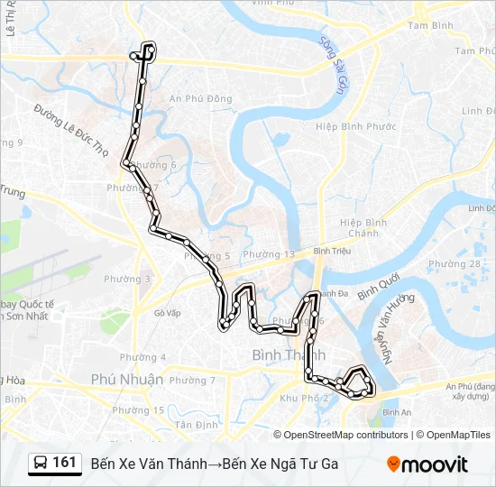 Bản đồ Tuyến 161 xe buýt