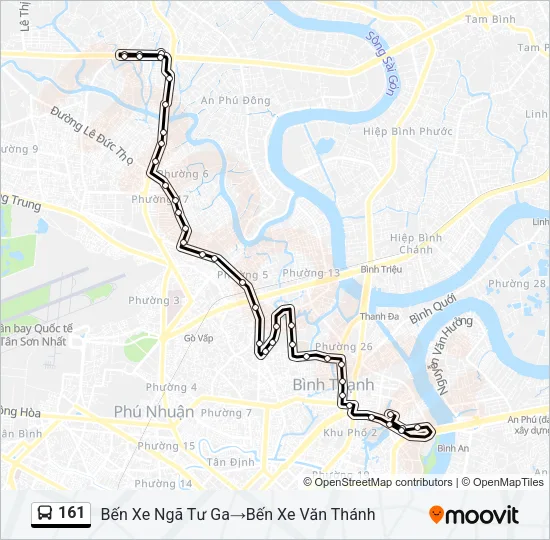 Bản đồ Tuyến 161 xe buýt