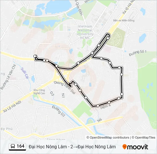 164 Bus Line Map