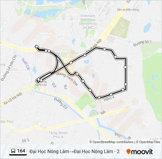 164 Bus Line Map