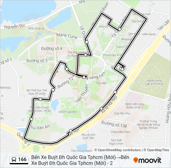 166 Bus Line Map