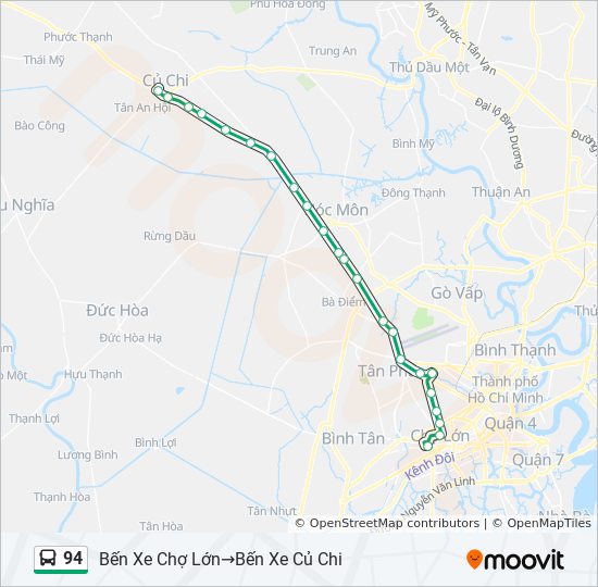 Bản đồ Tuyến 94 xe buýt