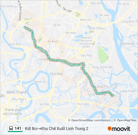 Bản đồ Tuyến 141 xe buýt