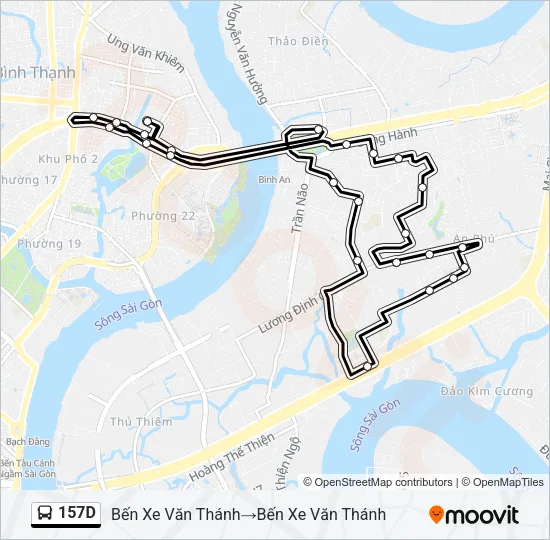 157D Bus Line Map