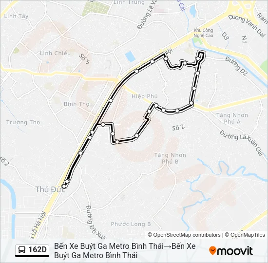 162D Bus Line Map