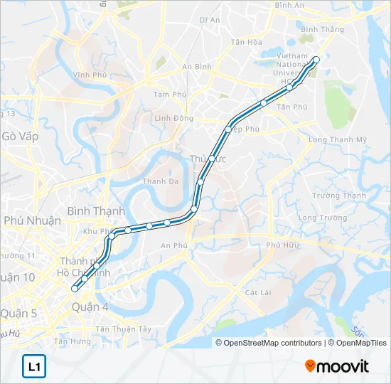 1 Metro Line Map