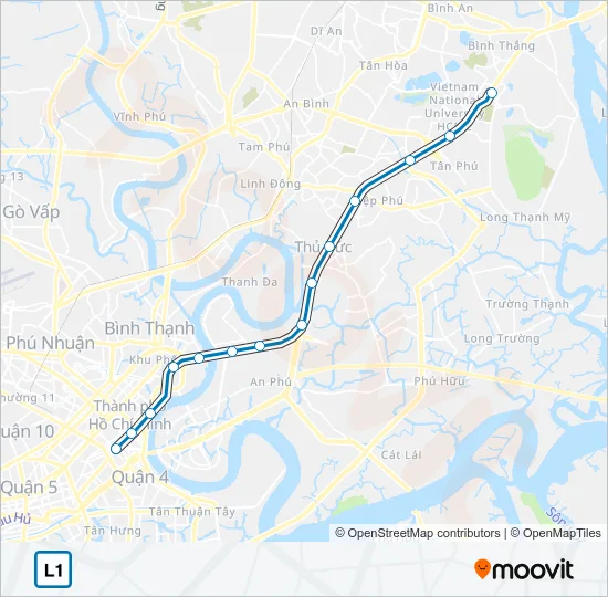 1 Metro Line Map