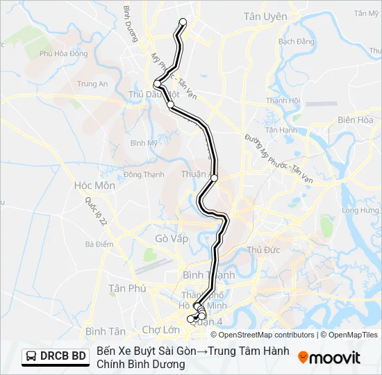 Bản đồ Tuyến DRCB BD xe buýt