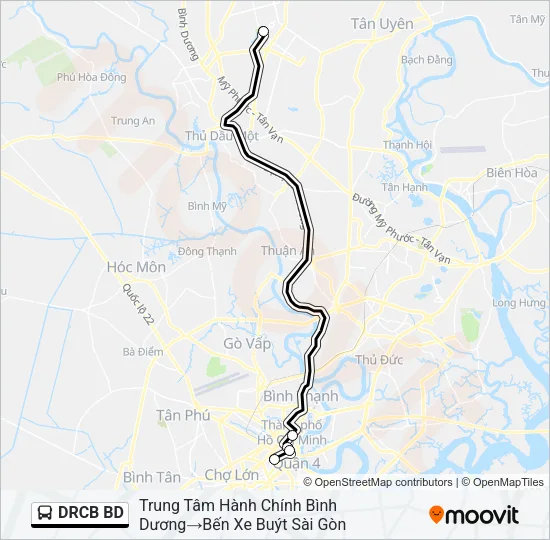 Bản đồ Tuyến DRCB BD xe buýt