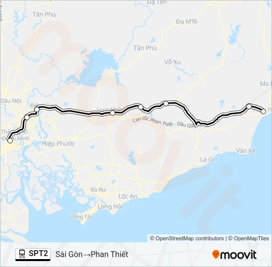 Bản đồ Tuyến SPT2 tàu hỏa