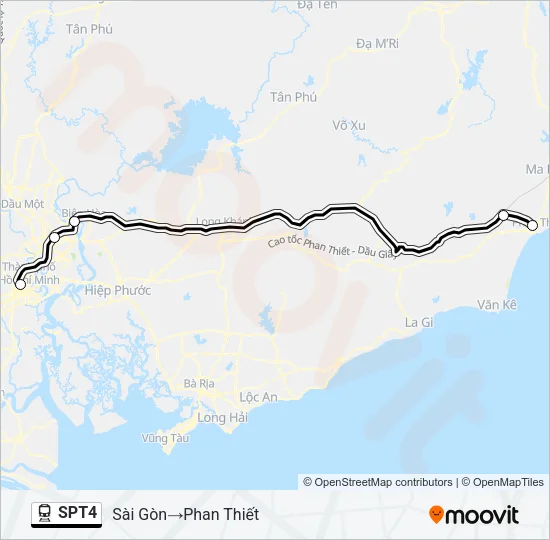 Bản đồ Tuyến SPT4 tàu hỏa