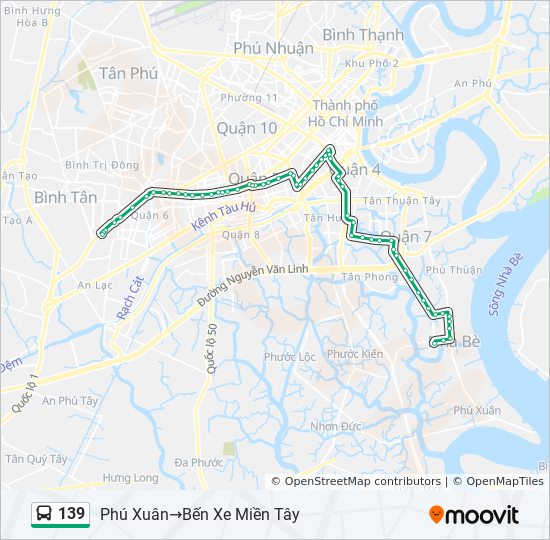 139 Route Schedules, Stops & Maps Phú Xuân‎→Bến Xe Miền Tây
