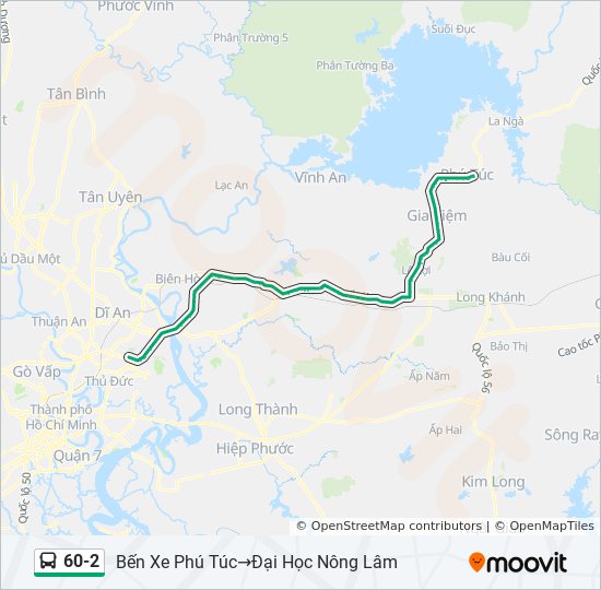Bản đồ Tuyến 60-2 xe buýt