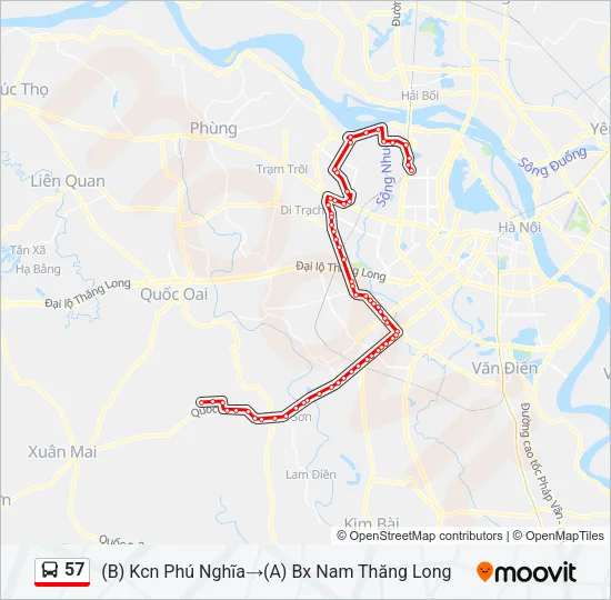 57 Bus Line Map