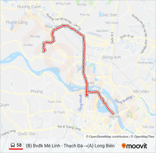 58 Bus Line Map