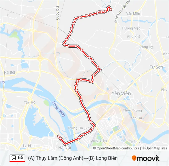 65 Bus Line Map