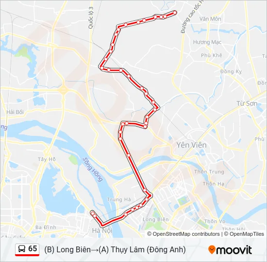 65 Bus Line Map