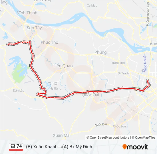 74 Bus Line Map