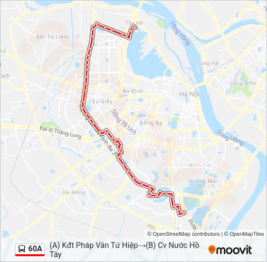 60A Bus Line Map