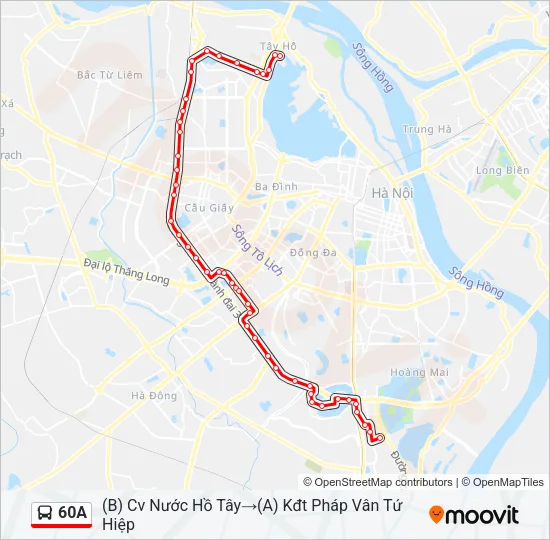 60A Bus Line Map