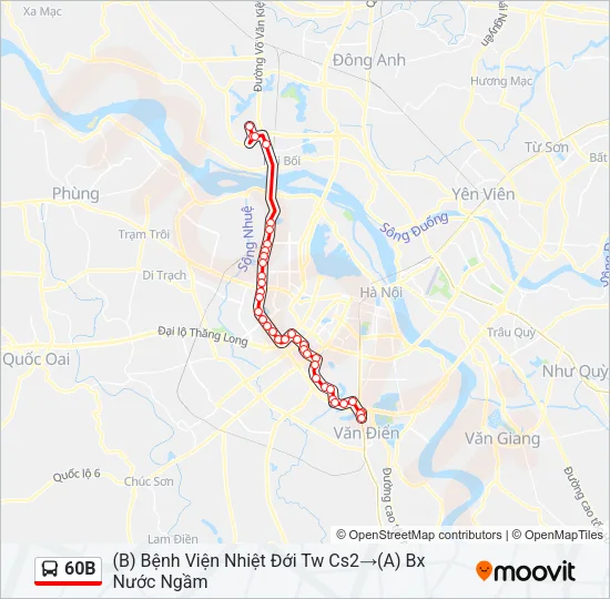 60B Bus Line Map