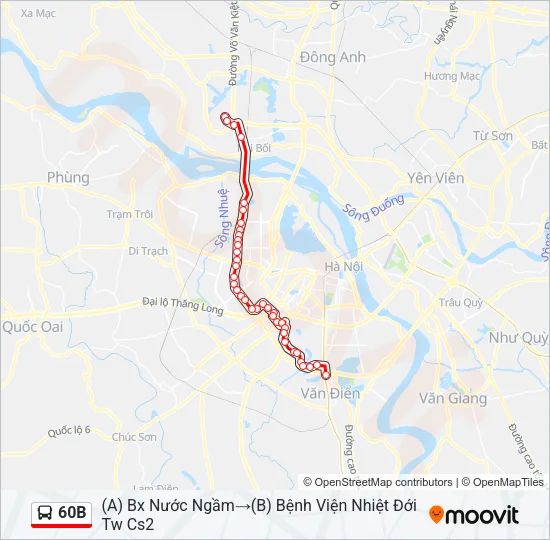 60B Bus Line Map